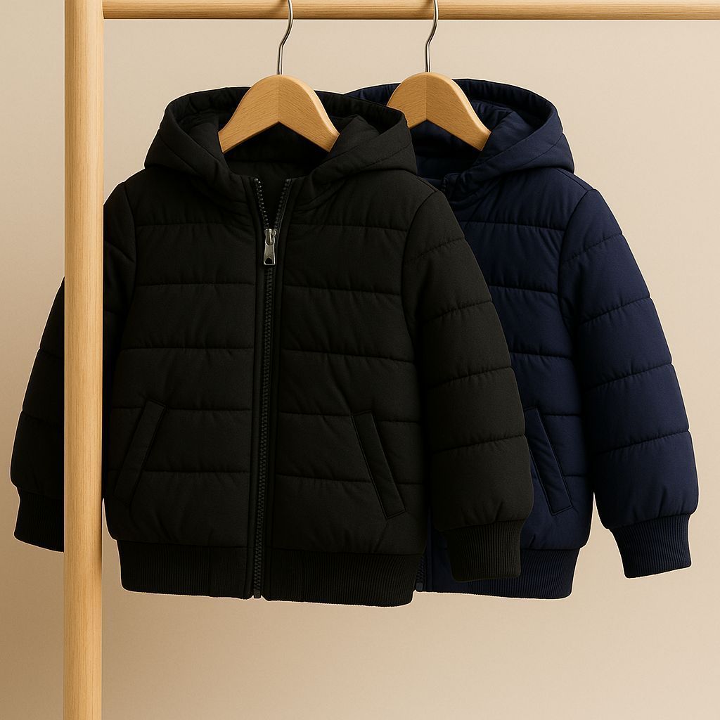 Jaqueta Bobojaco punho ribana puffer Infantil Grosso especial pra frio com capuz Menino e Menina