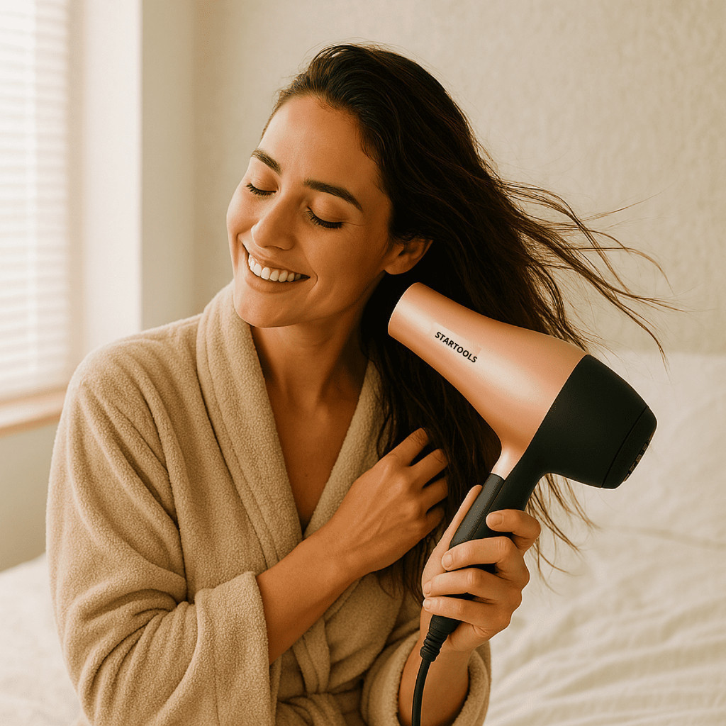 Secador Cabelo Escova Quente Frio Modelar Enrolar Pontas Ondular Potente Jato Achadinhos
