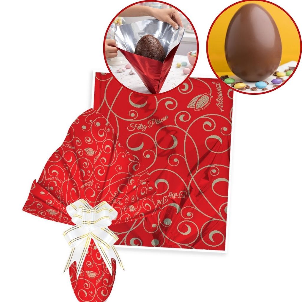 25 SACO EXPRESS P/ OVO PÁSCOA 150/250G 30X30CM VERMELHO