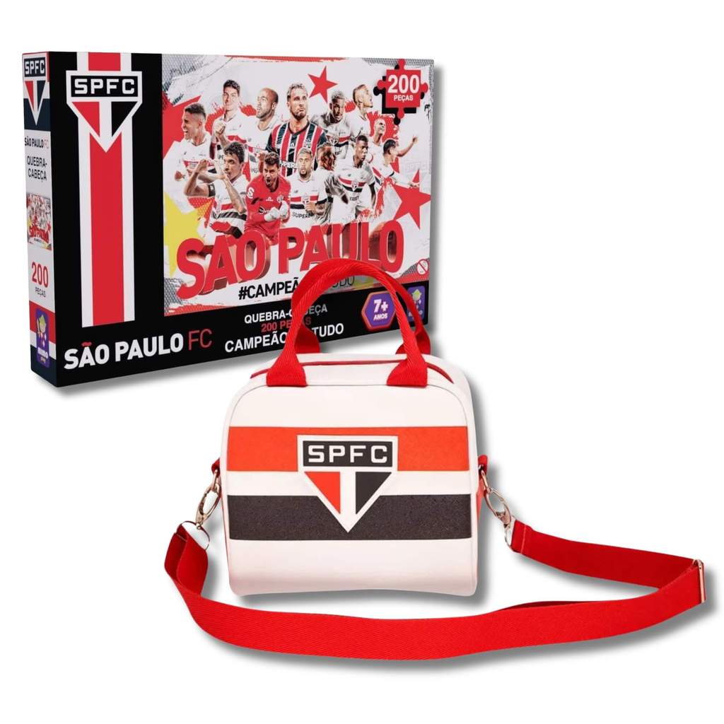 Kit São Paulo F.C. - Lancheira térmica + Quebra-Cabeça 200 peças