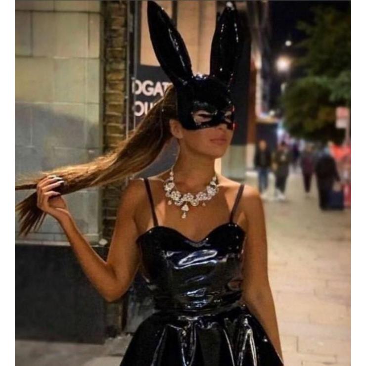 Máscara Masculina e Feminina Coelho Preto pra Fantasias e Cosplay Halloween e Carnaval · foto 2