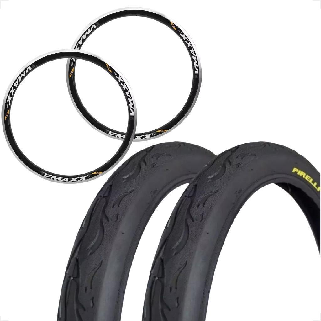 Par Pneu Pirelli Tornado Beta Flame Aro 26 2.2.125 + Aro vzan Vmaxx Preto vbrake Montadinha freeride