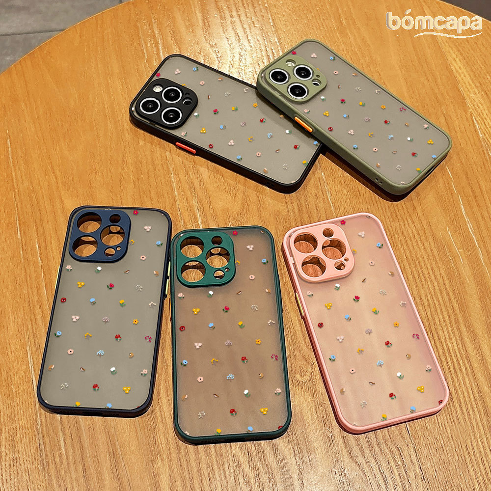 Capinha De Celular Fosca Borda Macia De Silicone Para iPhone 15 13 12 11 8 7 XR 