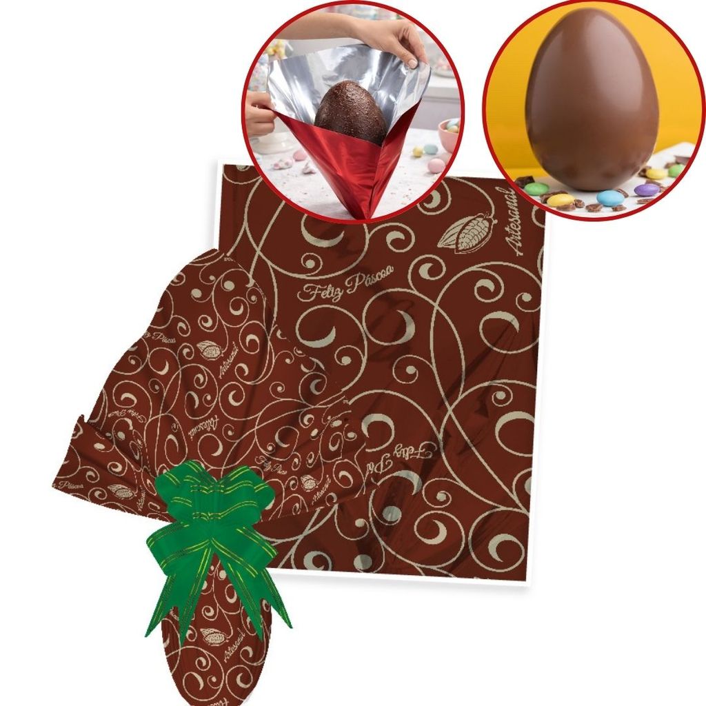 25 SACO EXPRESS P/ OVO PÁSCOA 250/350G 35X35CM MARROM em Oferta na Shopee