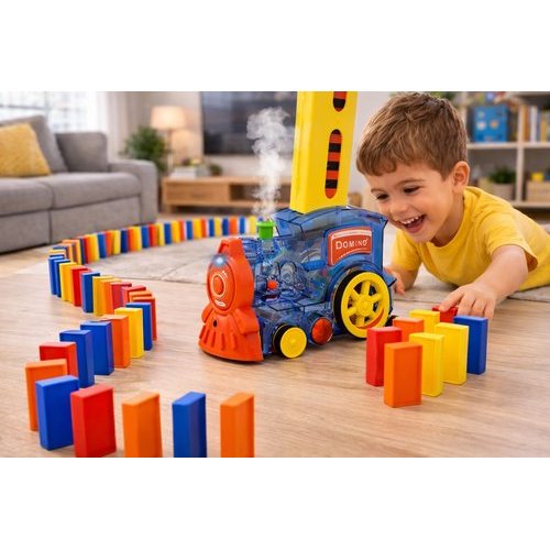 Trem Infantil Colorido Luzes Fumaça Música Brinquedo Elétrico Interativo Educativo Locomotiva