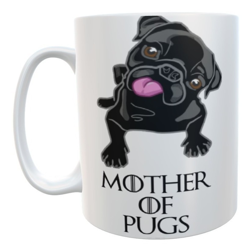 Caneca Pug Preto - Pet Dog Cachorro - Lembrancinha -  Xicara