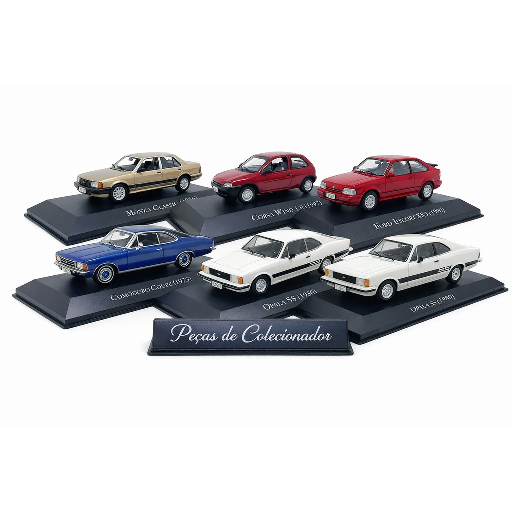 Miniatura Carros Nacionais 1:43 opala Gol Corsa Coleção br