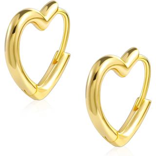 Brincos de Argola em Forma de Coração em Prata Esterlina 925 para Mulheres e Meninas, Pequenos Brincos Huggie em Forma d