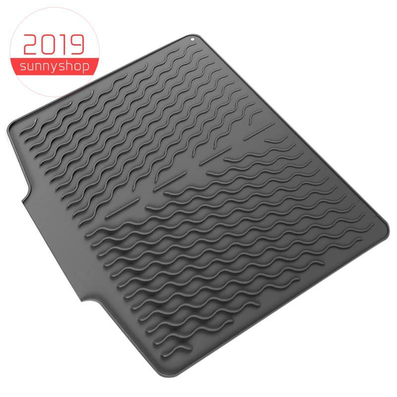 [Bestseller S] Tapete De Secagem De Pratos Para Bancada , Silicone Resistente Ao Calor (15.6 ")-Design Preto Balcão De C