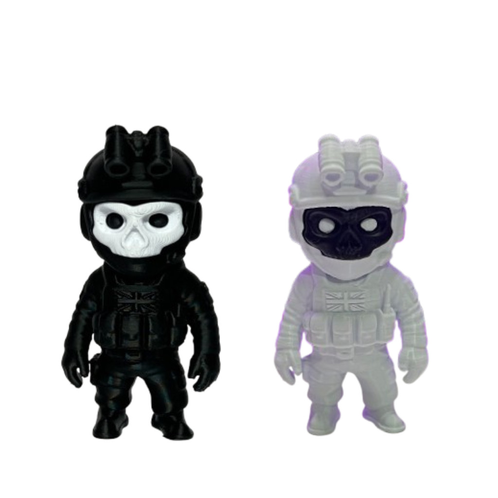 Boneco Miniatura Ghost Call of Duty – Decoração Gamer para Setup e Gabinete