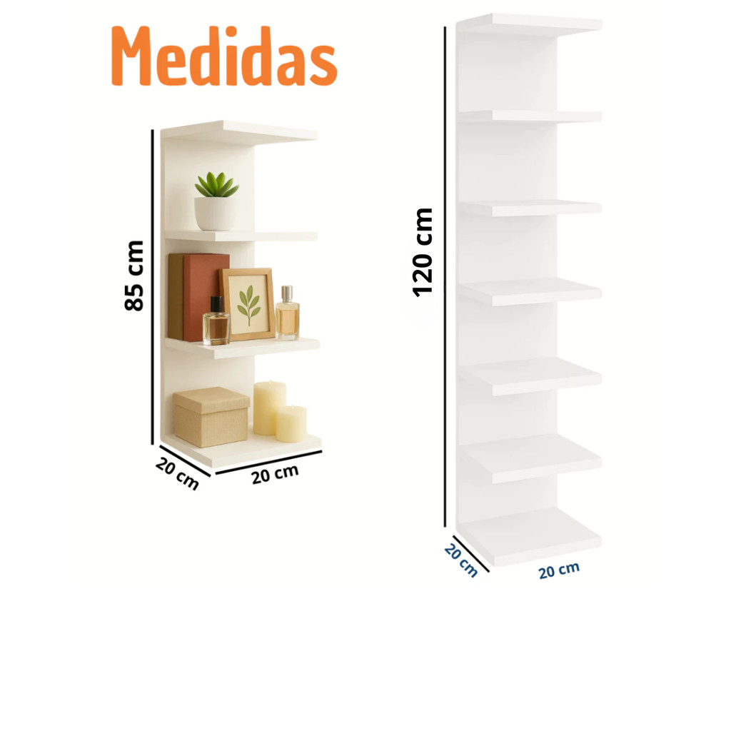 Torre Prateleira Estante Mdf 120 cm e 85 cm Multiuso Closet