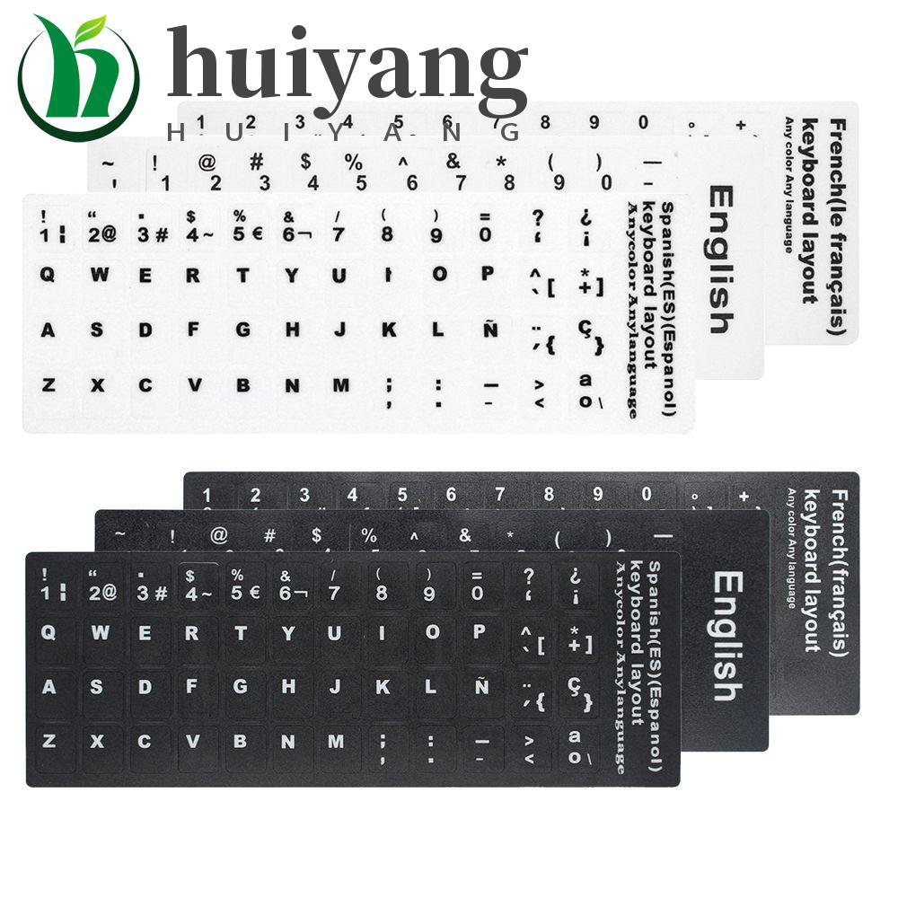 HUIYANG Teclado Adesivos Alfabeto Layout Multi-Idioma Espanhol Inglês Russo Botão