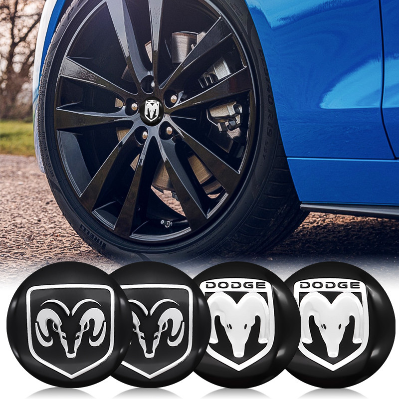 4 Peças 56mm Tampa Do Cubo Da Roda Carro Emblema Decalque Adesivo De Para Dodge Journey Charger Challenger Calibre Nitro