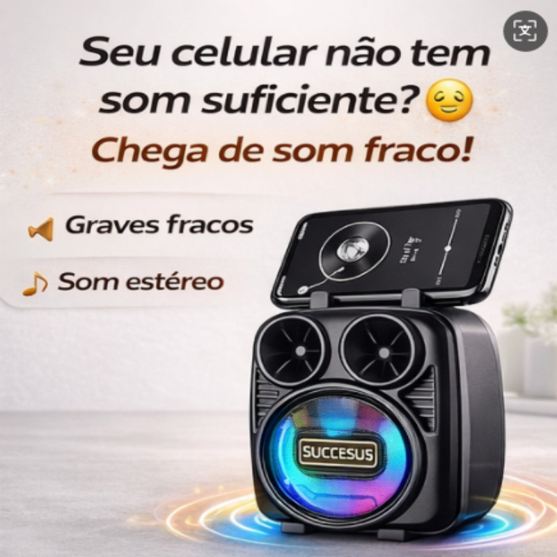 Caixa de Som Bluetooth Potente Radio Fm Recarregável Sem fio KTS em Oferta na Shopee