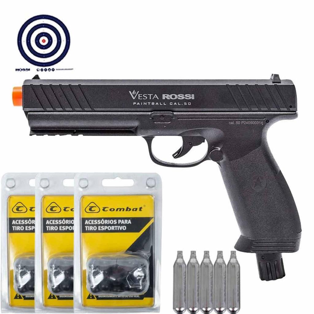 Pistola Vesta PDW50 Defense PAINTBALL + Cilindro de CO2+ Esferas +Alvos