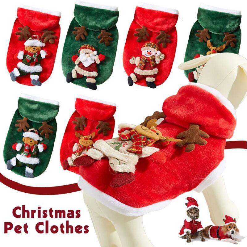 Cão Santa Traje De Natal Roupas Para Animais De Estimação Cães Pequenos E Médios Festivo Elk Outfit Festa De Férias Foto