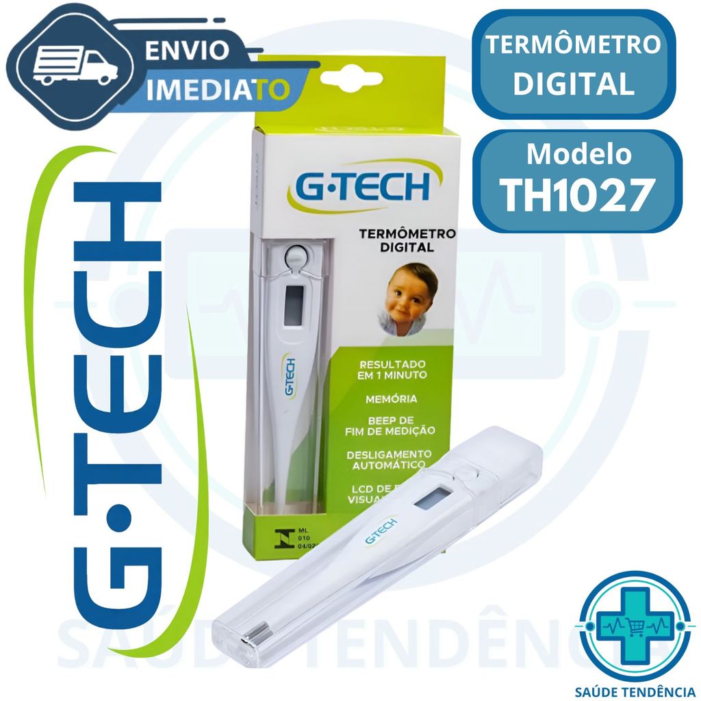 Termômetro Digital G-tech Th1027 Branco Termômetro Clinico Adulto E Infantil
