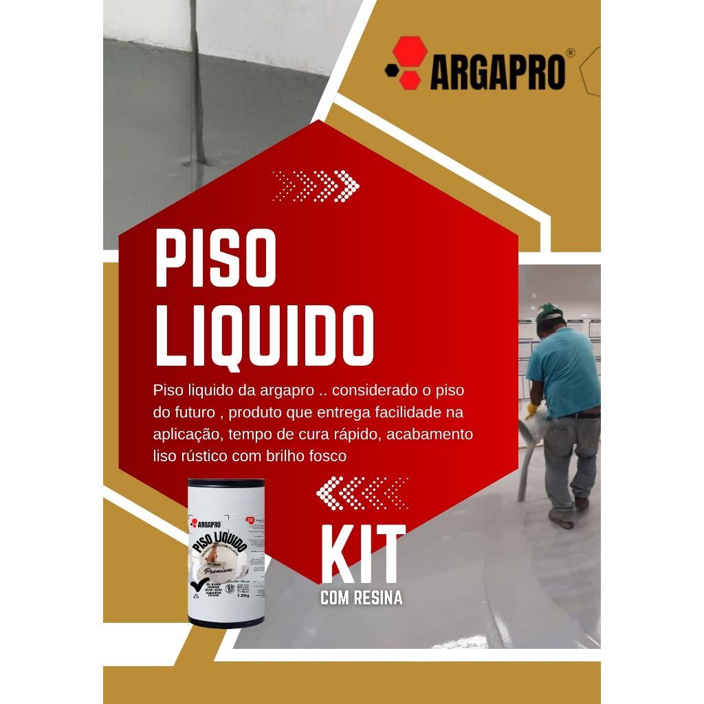 Piso liquido argapro autonivelante cinza claro platina  (liso rustico)  kit 20kg