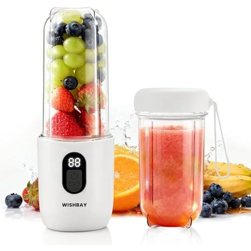 Liquidificador Portátil, Liquidificador Pessoal para Shakes e Smoothies, Espremedor Portátil com 16 Lâminas, Mini Esprem