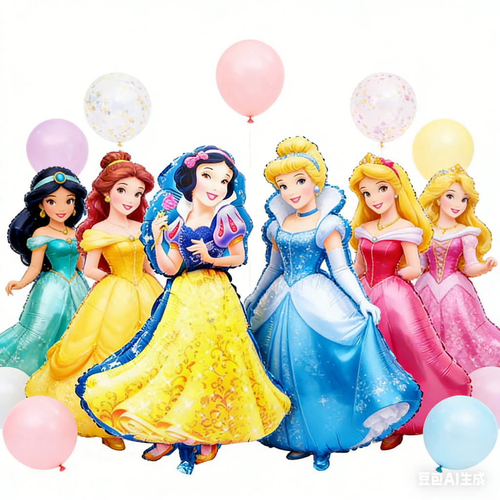 Disney Balões Alumínio Princesas Branca de Neve Bela Festa Aniversário Infantil Menina Decoração