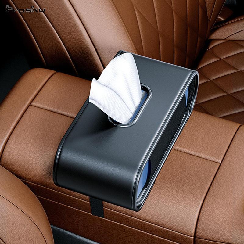 [stdzsw] Acessórios Interiores Automotivos , Estojo De Guardanapo , Organizador De Couro PU , Caixa De Tecido De Carro P