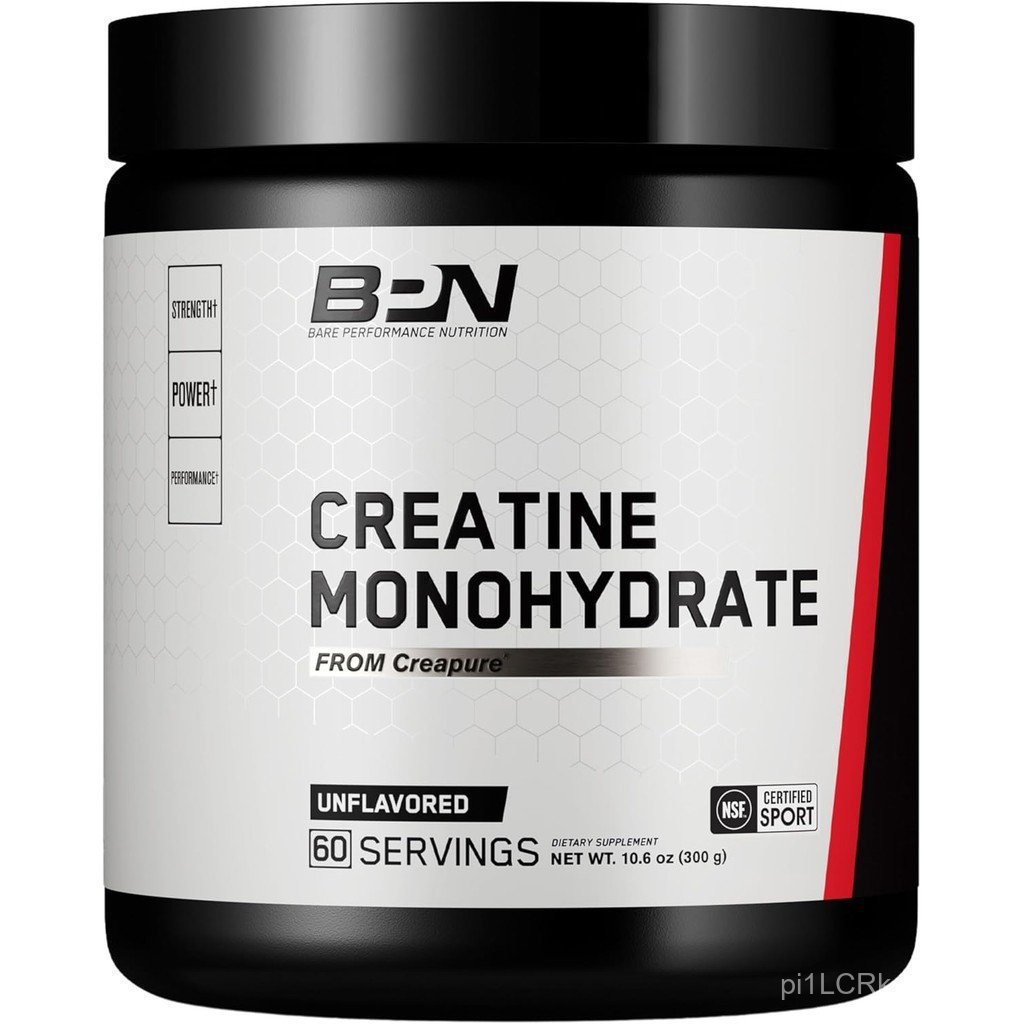 BARE PERFORMANCE NUTRITION, Creatina Monohidratada em Pó Pura BPN da Creapure, 5g de Creatina por Porção, Suporta o Cres