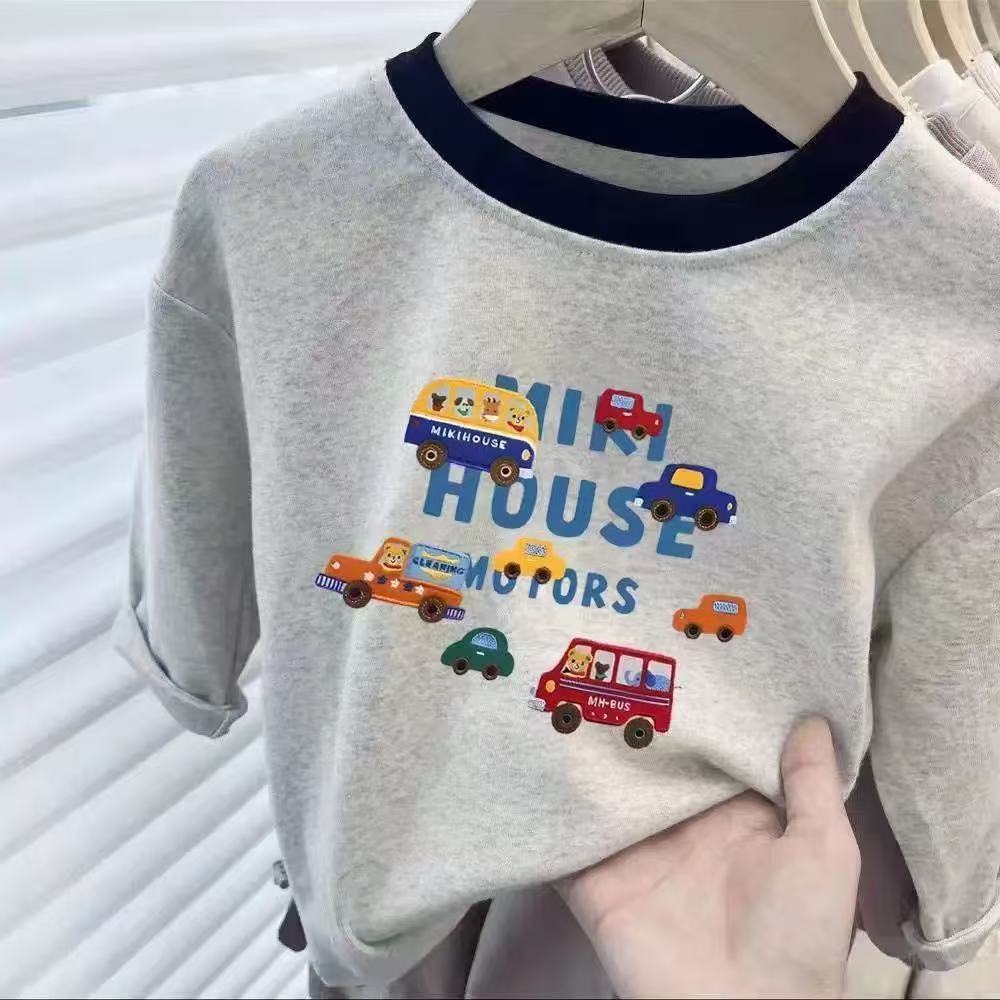Crianças puro algodão de manga comprida camisetas médio pequeno crianças novo estilo meninos meninas topos moda bebê na 