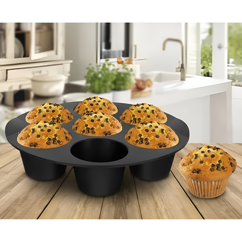 Forma 7 Cupcakes Bolinhos Silicone Air Fryer Antiaderente