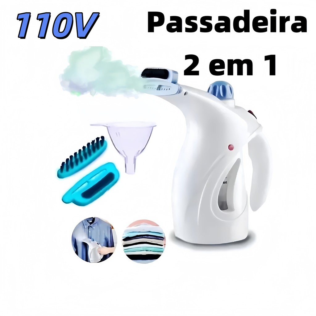 Passadeira a Vapor Portátil 800W 110V | Vaporizador de Roupas Tira Amasso Profissional para Uso em Casa e Viagem