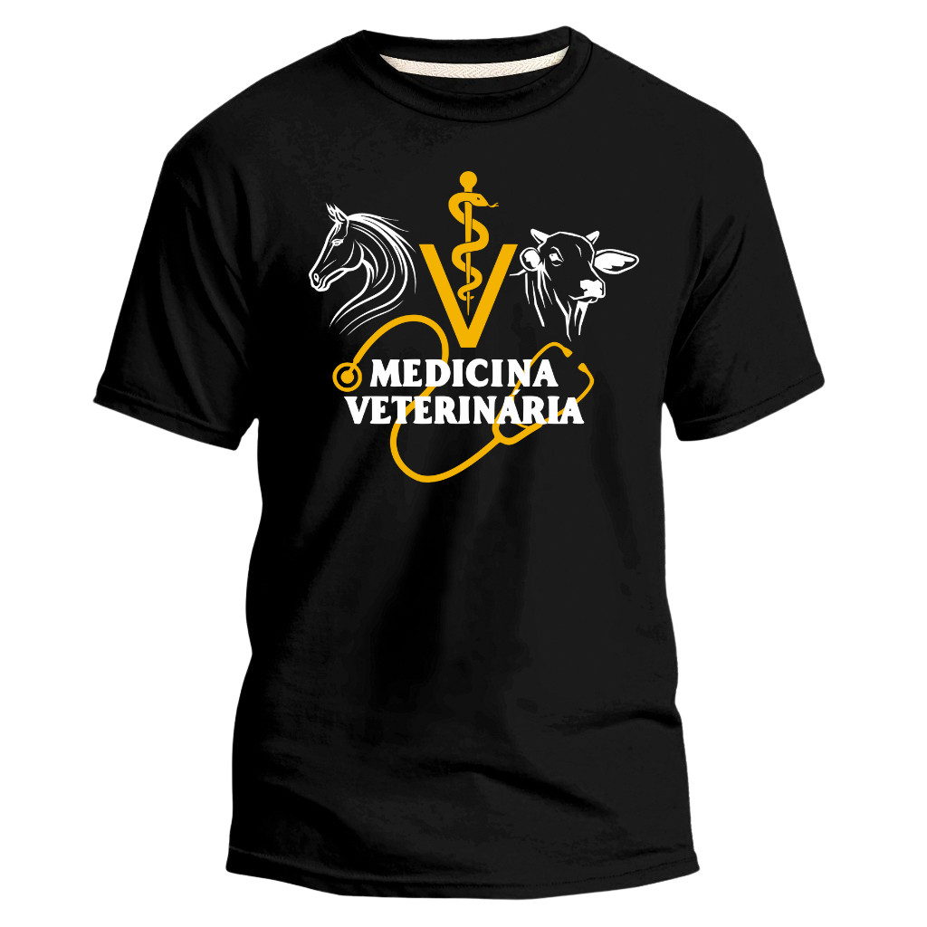 Camiseta Unissex Medicina Veterinária Grandes Camisa 100% Algodão Volta as Aulas Trabalho Faculdade em Oferta na Shopee