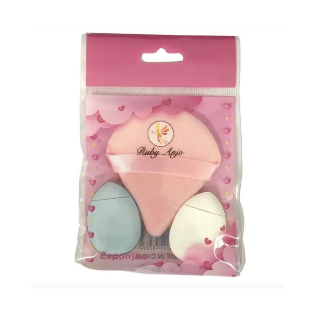 Kit com 3 Esponjas para Maquiagem - Ruby Anjo