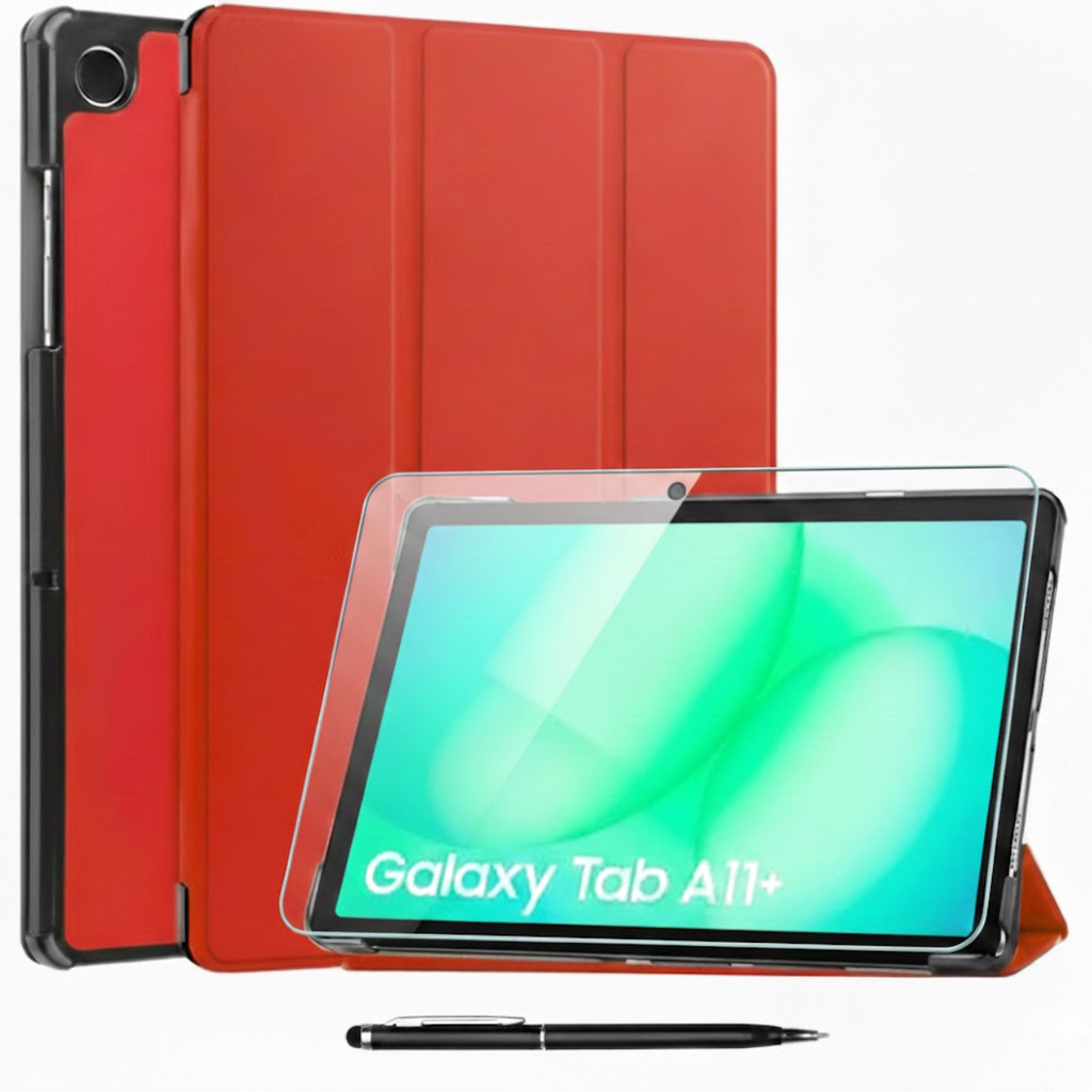 Kit Completo para  galaxy A11 PLUS Capa Smart Case + Película de Vidro Temperado + Caneta Touch Universal