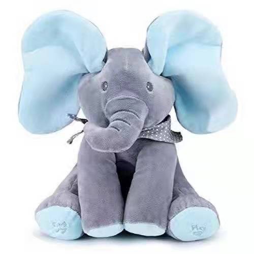 Cross-border Hot-border Peekaboo elefante calmante boneca aprender a falar cantar pode mover orelhas brinquedo processam em Oferta na Shopee