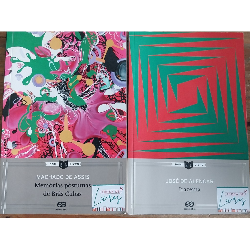 LIVRO, KIT(2),  VESTIBULAR, 1. IRACEMA, JOSÉ DE ALENCAR, 2. MEMÓRIAS PÓSTUMAS DE BRÁS CUBAS, ED. ÁTICA