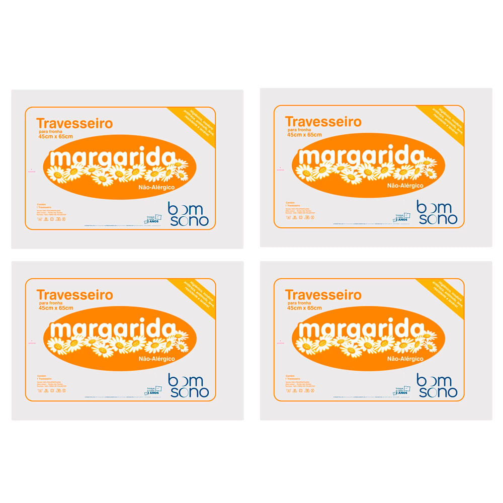 Kit 4 Travesseiros Altenburg Margarida em Oferta na Shopee