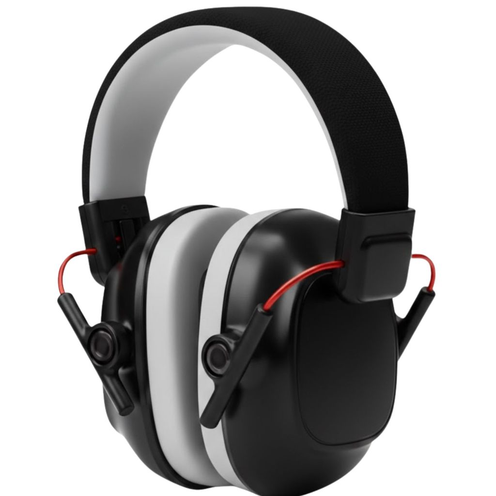 Abafador Protetor de Ruído Ajustável Infantil Preto com Estrutura Regulável Seguro Confortável Hastes Reforçadas