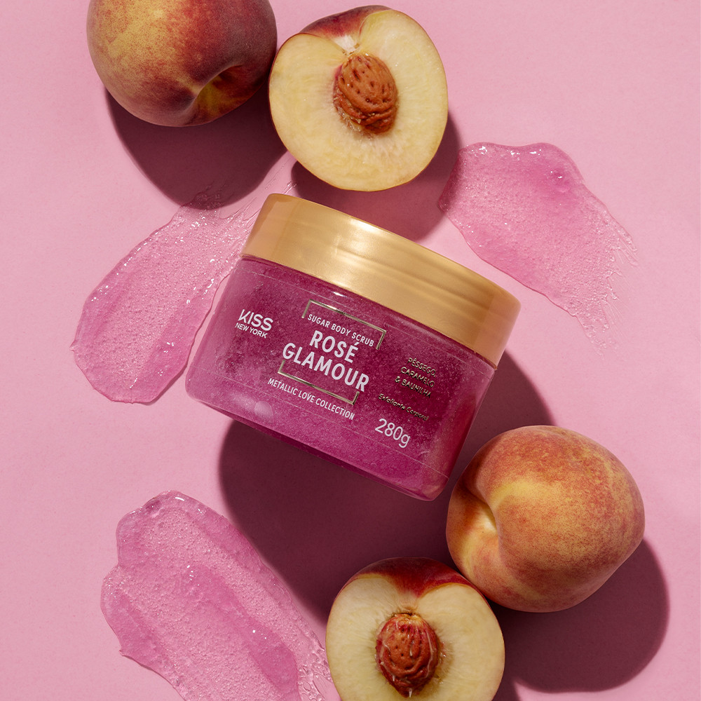 Esfoliante Corporal de Açúcar Rosé Glamour - Kiss New York em Oferta na Shopee