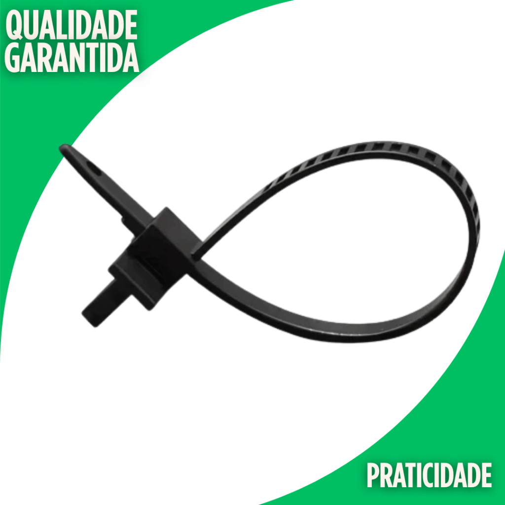 KIT 300 Abraçadeiras Nylon 4,8x200mm Com Olhal Preta Enforca Gato Presilhas Premium Utilidades — imagem 2 de 2