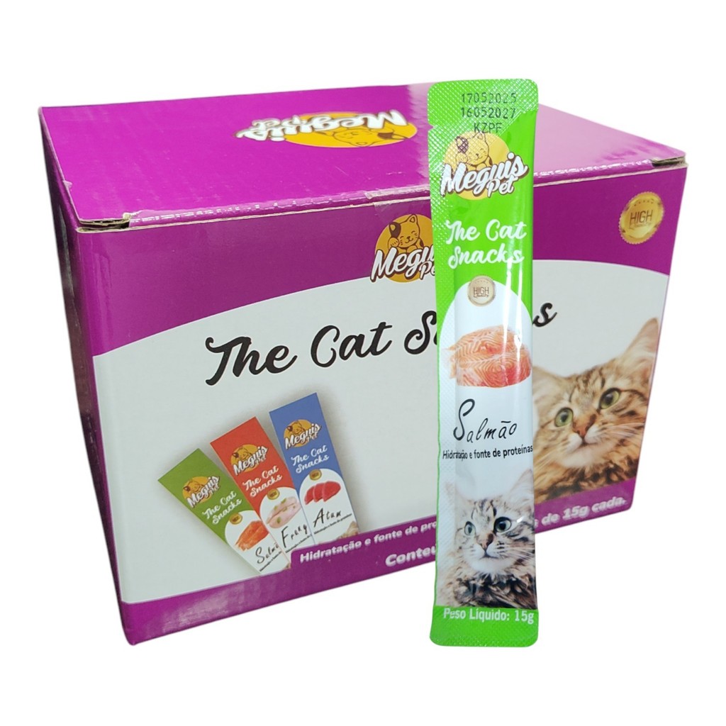 Sachê Para Gatos Meguis Pet Sabor Salmão Display C/60u 15g