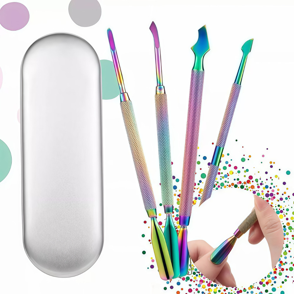 Kit 4 Espátulas Furta Cor Podologia Profissional Instrumento Para Desencravar Unha + Estojo em Oferta na Shopee