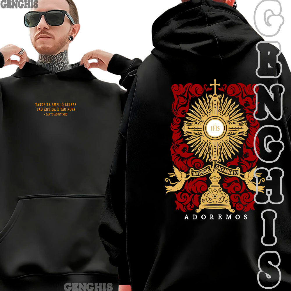 Moletom Blusa De Frio Frase Santo Agostinho Catolico Agostinho de Hipona Cristianismo Jesus Unissex