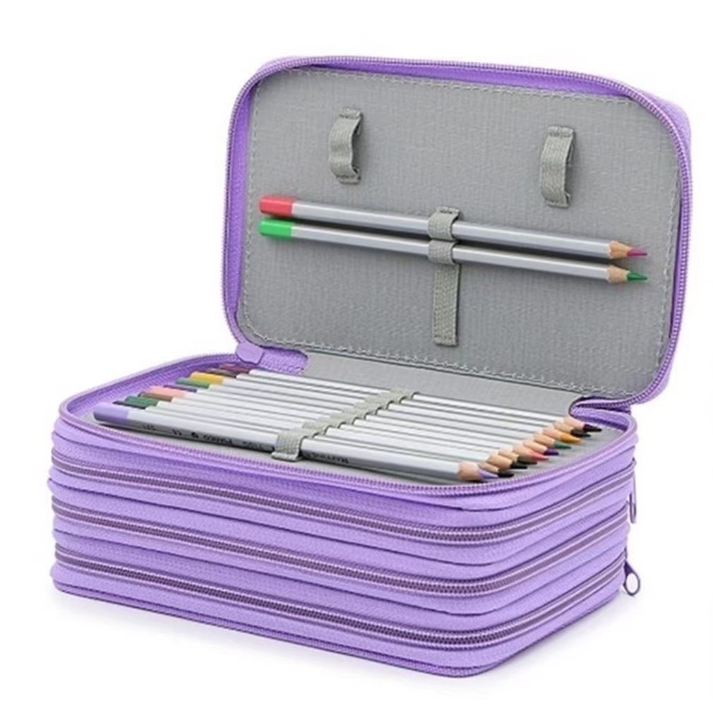 Estojo Escolar/Estojo Box/Estojo De Lápis De Quatro Camadas Com 72 Furos De Cor/Material Escolar em Oferta na Shopee