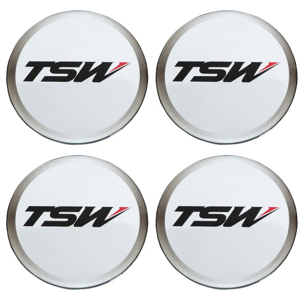 Jogo 4 Adesivo Emblema Resinado 70mm TSW - Borda Cinza