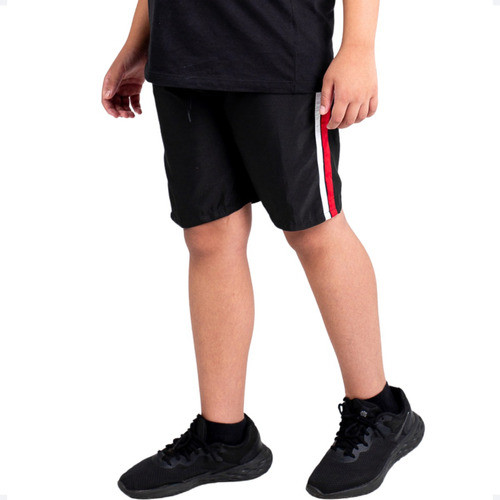 Bermuda Infantil Masculina Short Tactel Faixa Cinza Lateral Verao para Esportes e Escola 214 em Oferta na Shopee
