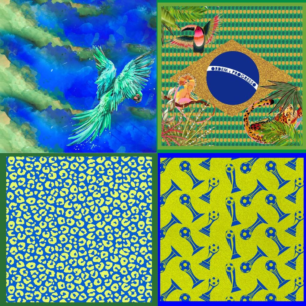 Kit 4 Lenço Feminino 0,7x0,7 Estampado | Corte a Laser | Lenço Quadrado 70x70 | Acessório Feminino | Moda Praia | Moda C