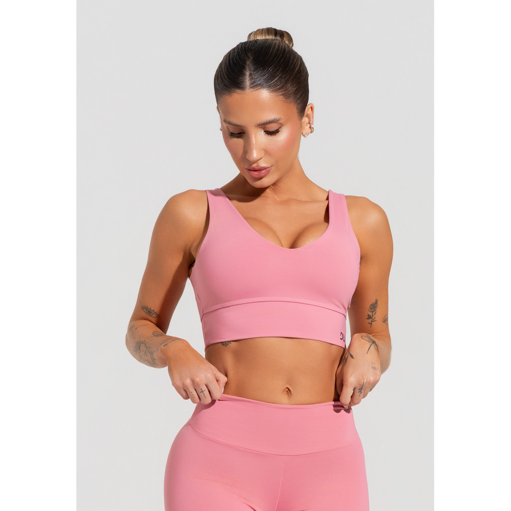 TOP FITNESS FEMININO COM DECOTE V SOUL DLK em Oferta na Shopee