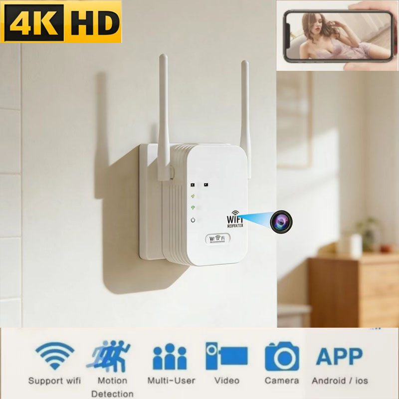 Repetidor Wi-Fi Com mini Câmera 1080P HD IP De Gravação De Áudio E Vídeo Sem Fio Segurança Em Casa APP Remota Anti-Roubo