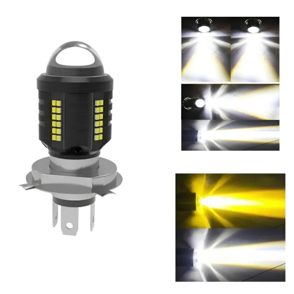 Lampada Led 6500k H4 Projetor 360º Moto Carro Un Branco/Branco Amarelo 1PC