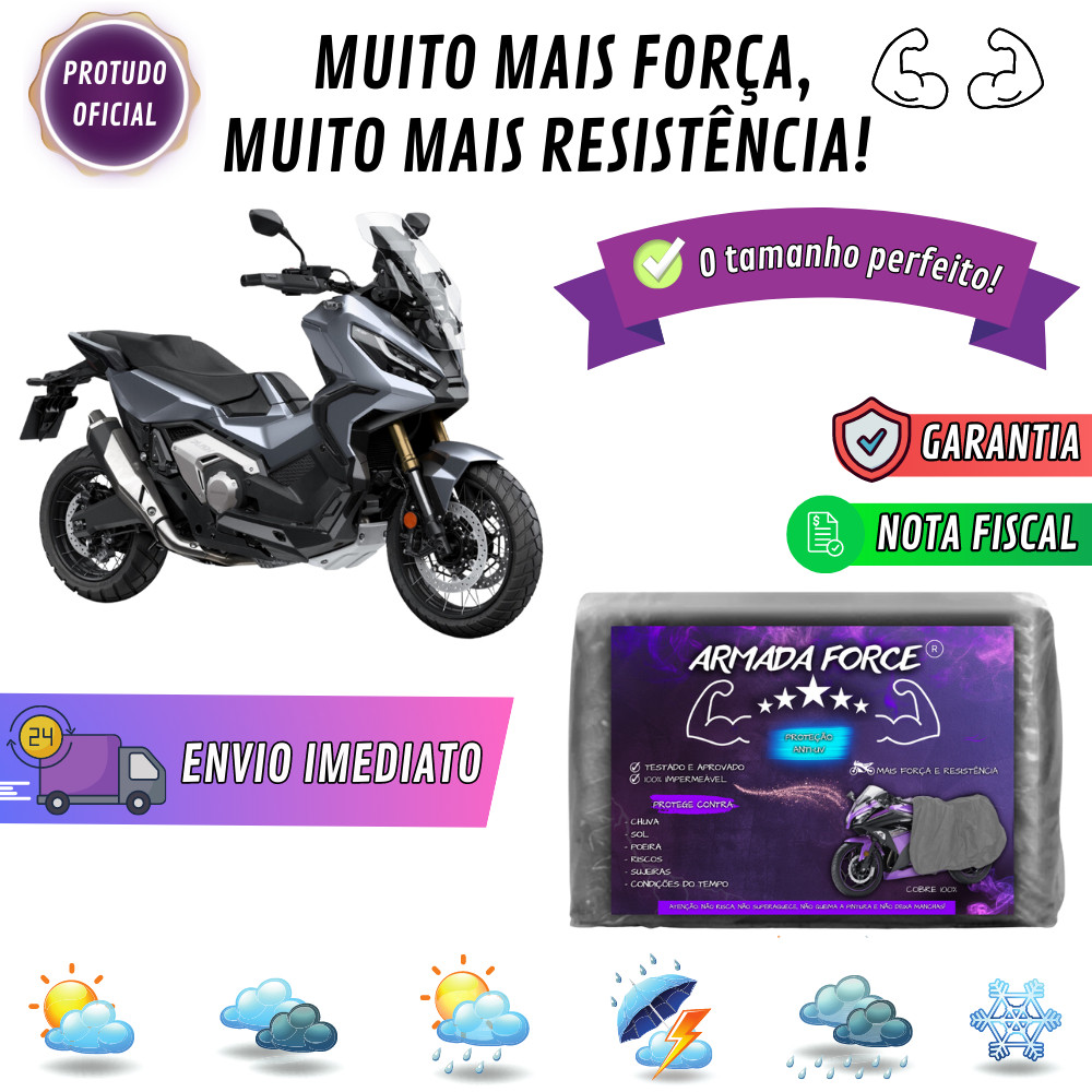 Capa Pra Moto HONDA X-ADV Sem Forro 100% Impermeável Armada Force Protege Sol Chuva Poeira Sem Forro Proteção Anti-UV