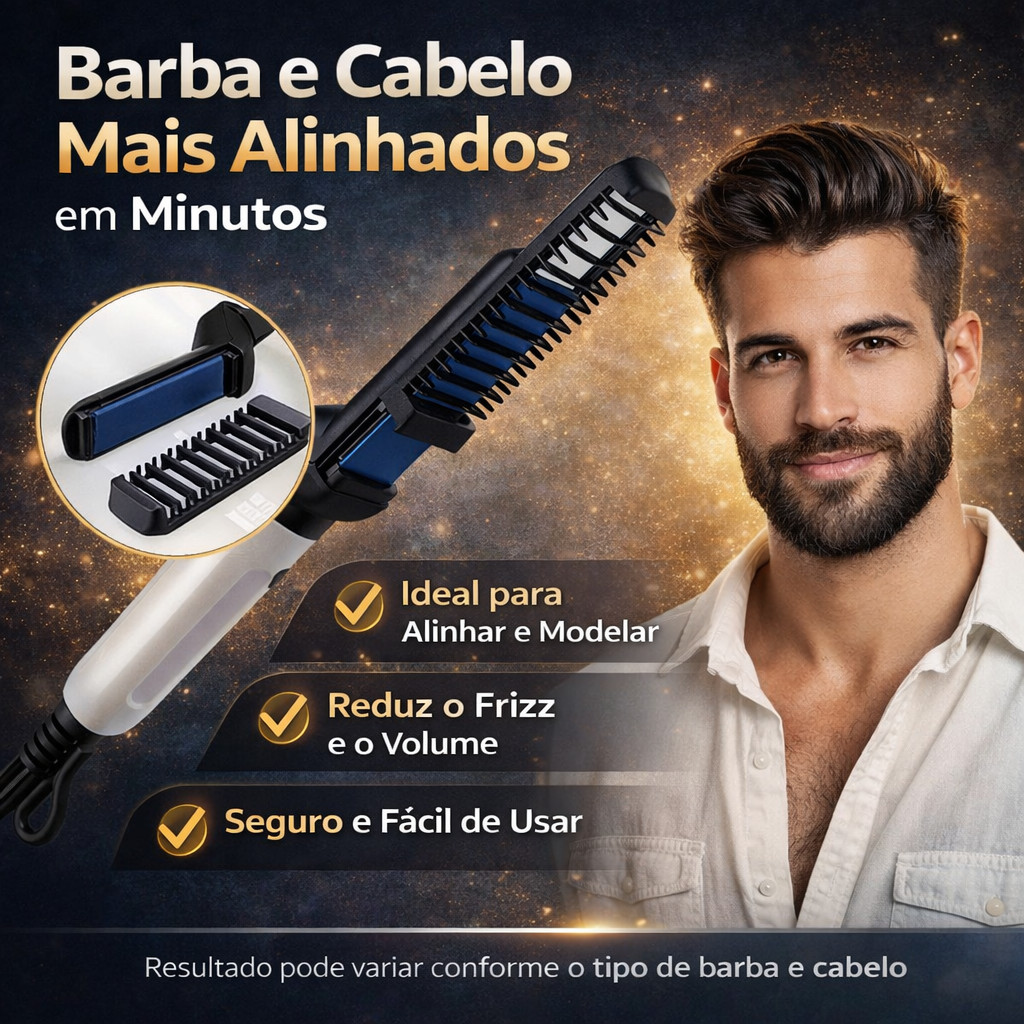 Chapinha Modelador Portátil para Cabelo e Barba Masculino com Pente em Oferta na Shopee
